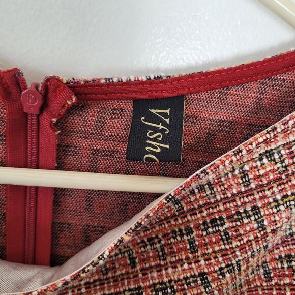 Tweed Sheath Dress Pink Orange Career Office Professional Business Church XXL - Picture 11 of 13